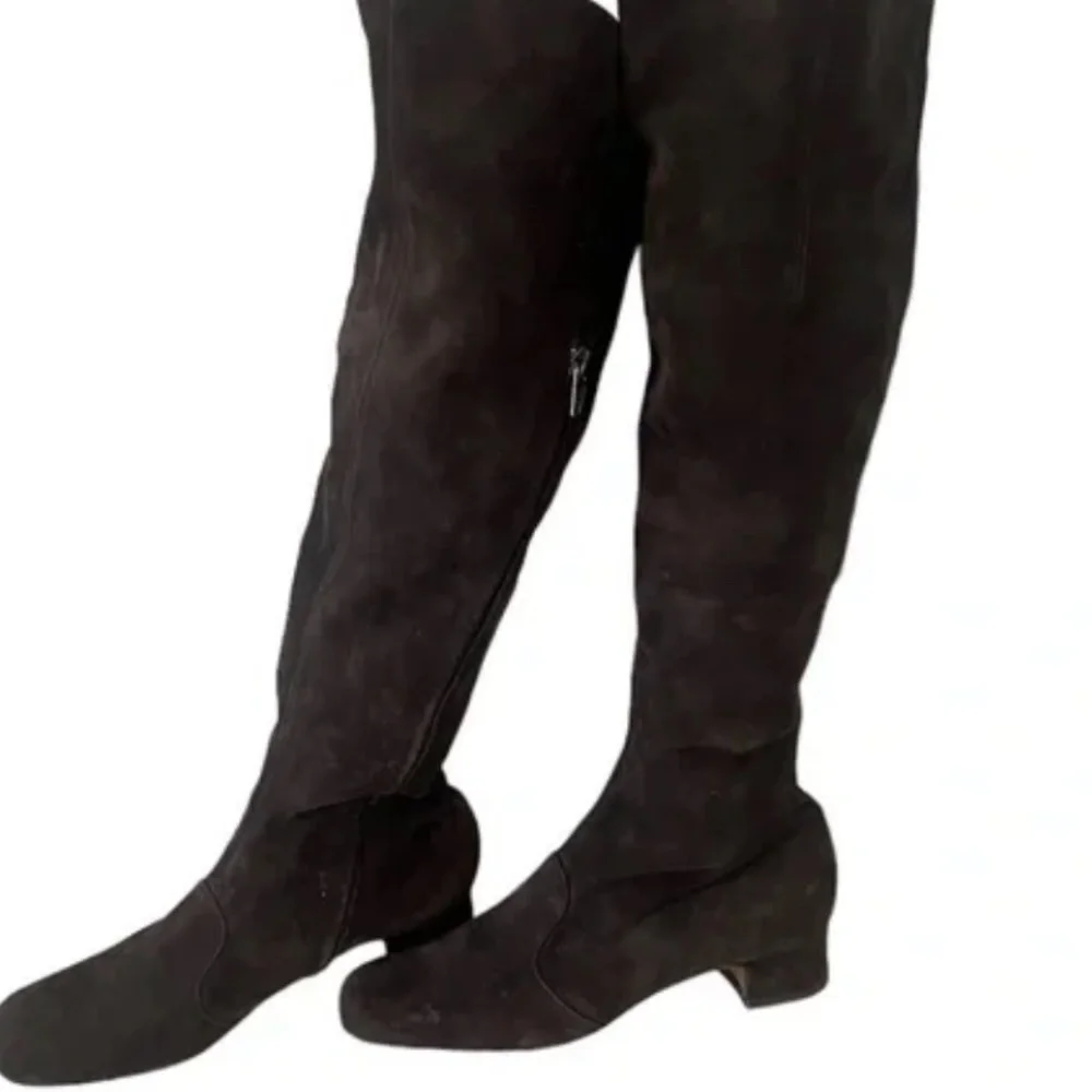 L'autre Chose suede over the knee square toe boot